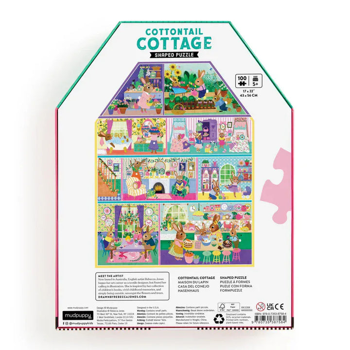 Chronicle Books Gifts Cottontail Cottage 100 Piece House-shaped Puzzle