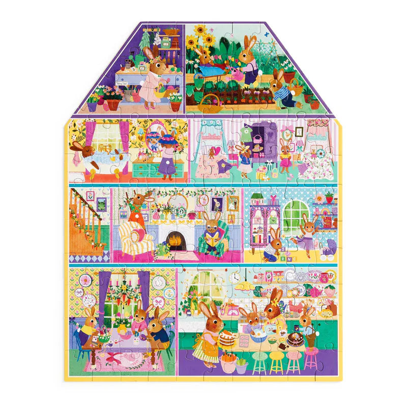 Chronicle Books Gifts Cottontail Cottage 100 Piece House-shaped Puzzle