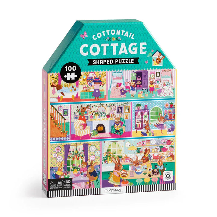 Chronicle Books Gifts Cottontail Cottage 100 Piece House-shaped Puzzle