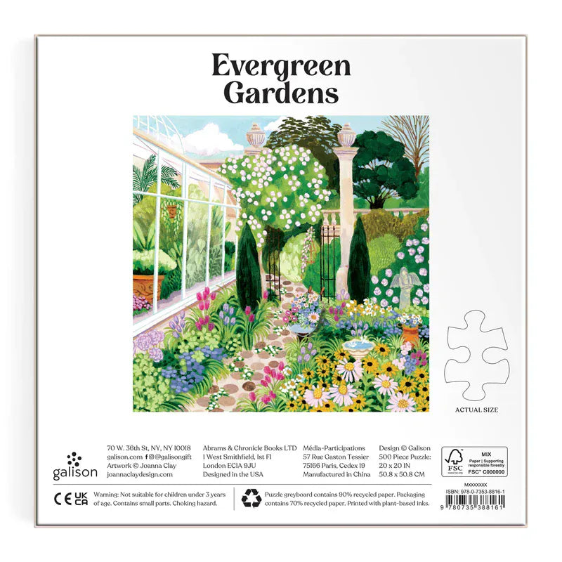 Chronicle Books Gifts Evergreen Gardens 500 Piece Puzzle