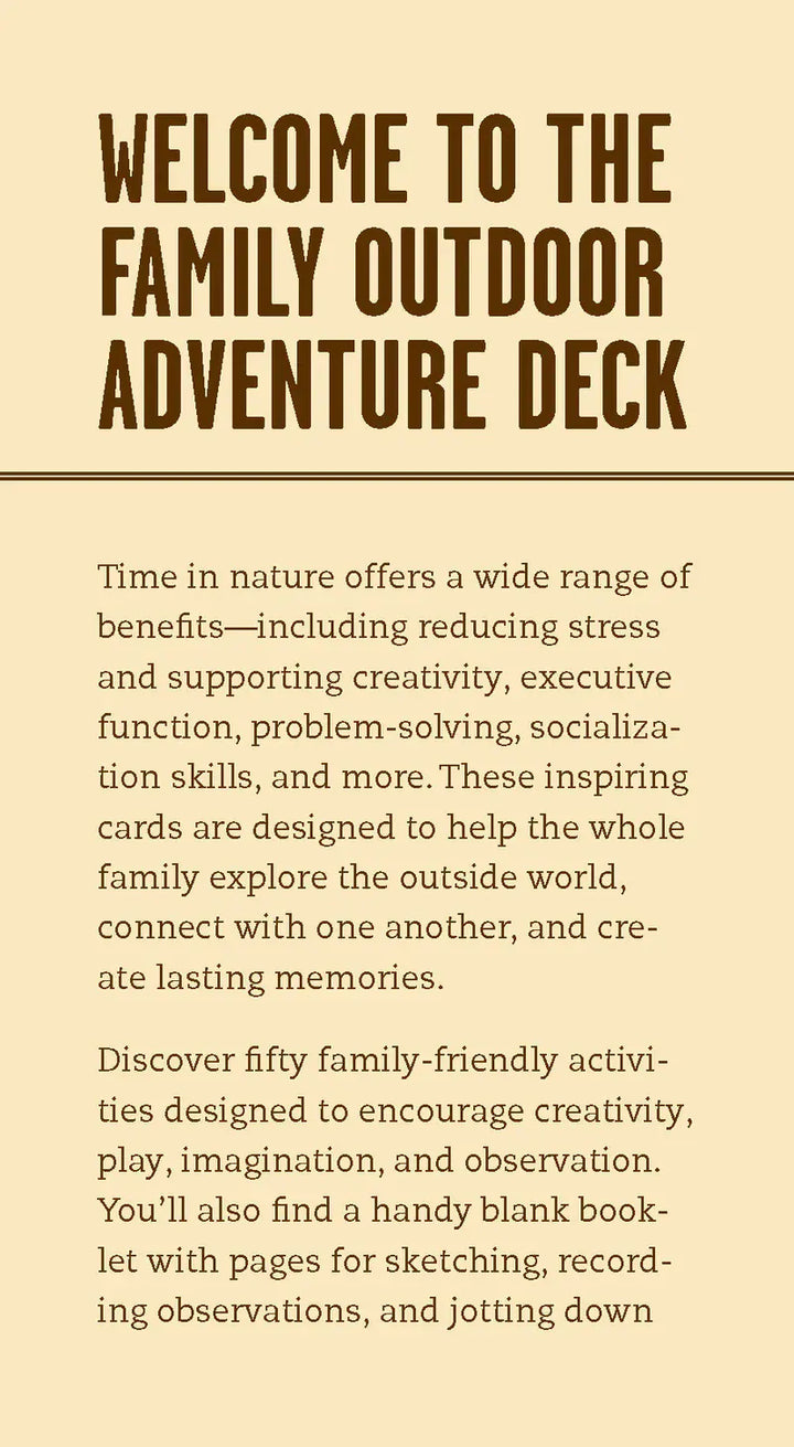 Chronicle Books Gifts Family Outdoor Adventure Deck
