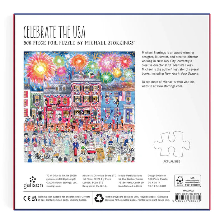 Chronicle Books Gifts Michael Storrings Celebrate The USA 500 Piece Foil Puzzle