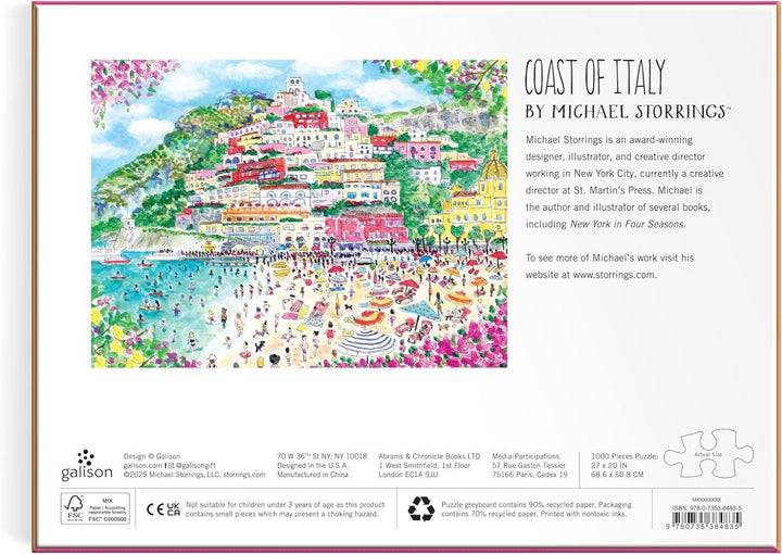 Chronicle Books Gifts Michael Storrings Coast of Italy 1000 Piece Puzzle