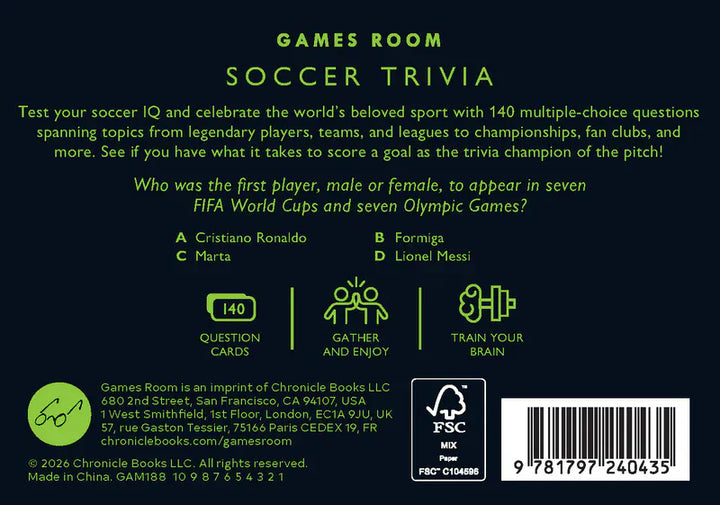 Chronicle Books Gifts Soccer Trivia