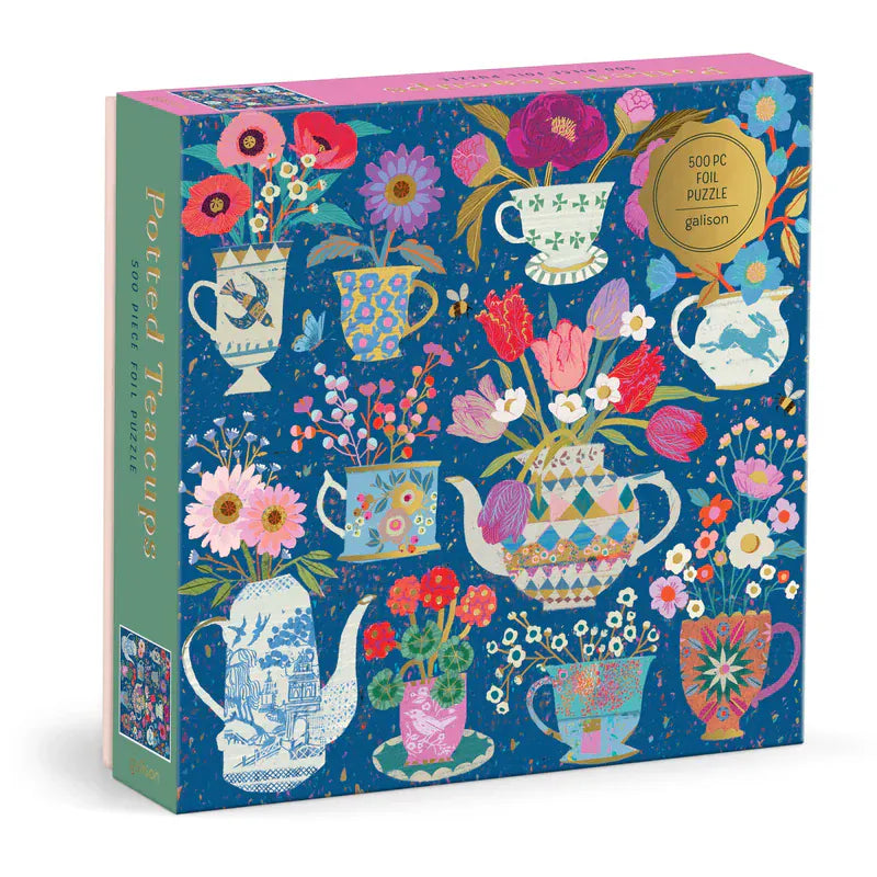 Chronicle Books Gifts Victoria Ball Potted Teacups 500 Piece Foil Puzzle