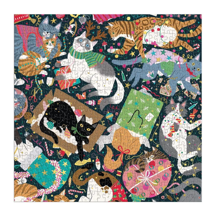 Chronicle Books Holiday Catmas Chaos 500 Piece Foil Puzzle