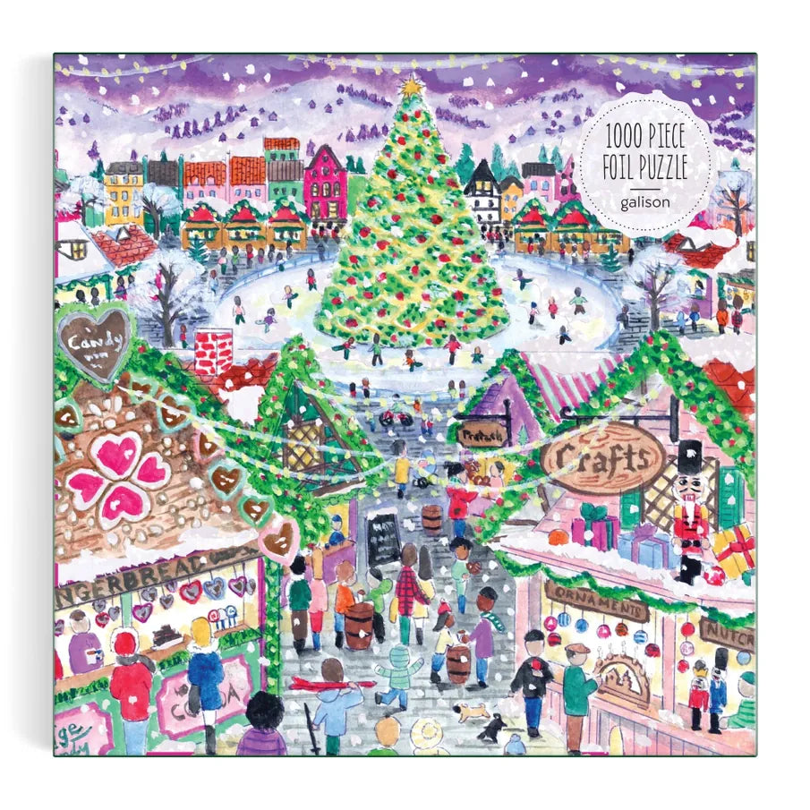 Chronicle Books Holiday Holiday Village Market 1000pc Foil Puzzle