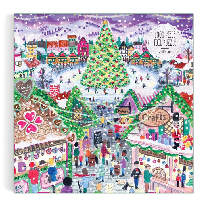 Chronicle Books Holiday Holiday Village Market 1000pc Foil Puzzle