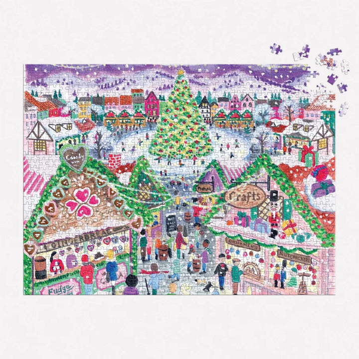 Chronicle Books Holiday Holiday Village Market 1000pc Foil Puzzle