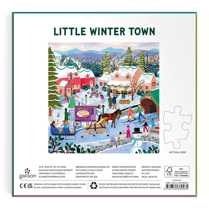 Chronicle Books Holiday Little Winter Town 300 Piece Puzzle