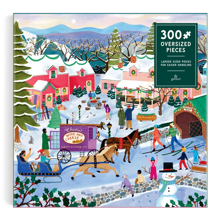 Chronicle Books Holiday Little Winter Town 300 Piece Puzzle