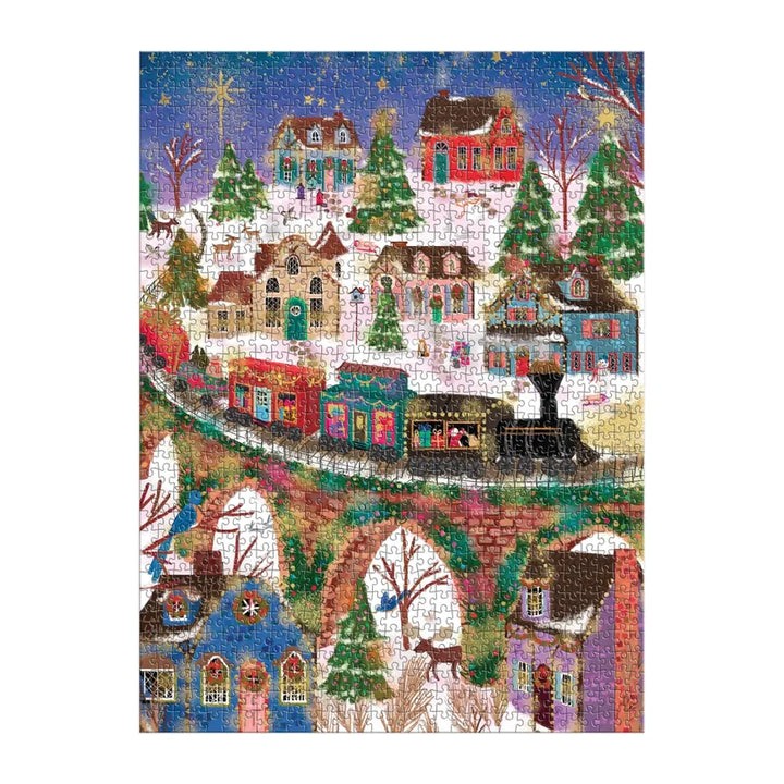 Chronicle Books Holiday Twinkletown Express 1000 Piece Foil Puzzle