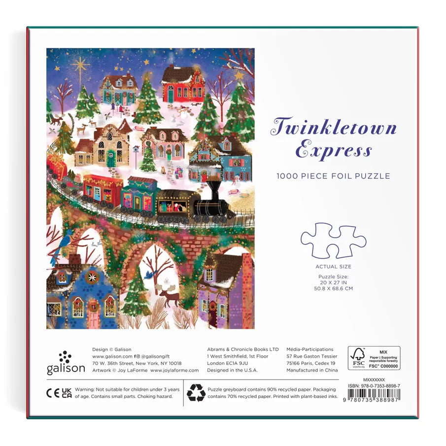 Chronicle Books Holiday Twinkletown Express 1000 Piece Foil Puzzle