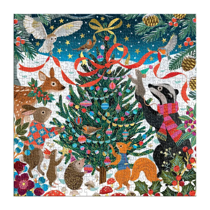Chronicle Books Holiday Woodland Merrymakers 500 Piece Foil Puzzle