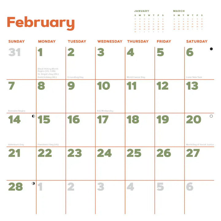 Chronicle Books Paper Catffirmations 2027 Wall Calendar