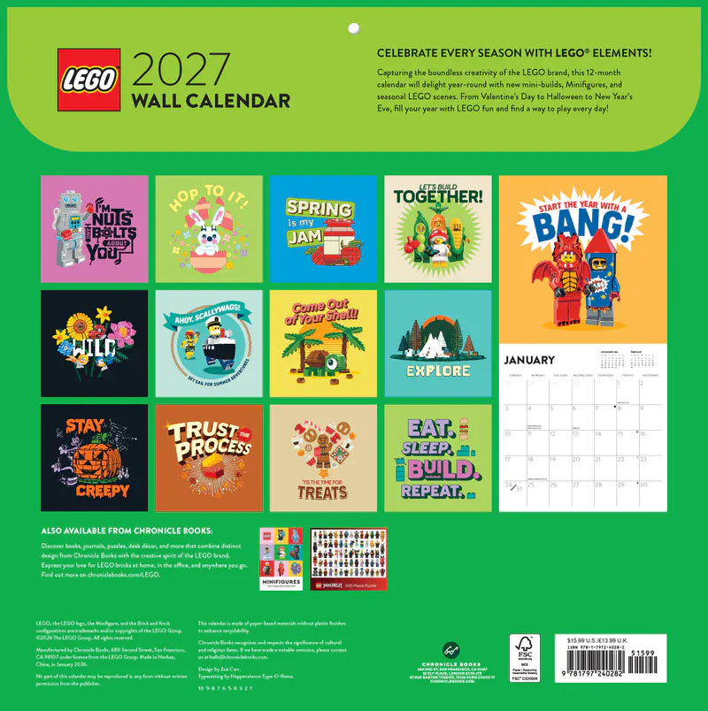 Chronicle Books Paper LEGO 2027 Wall Calendar