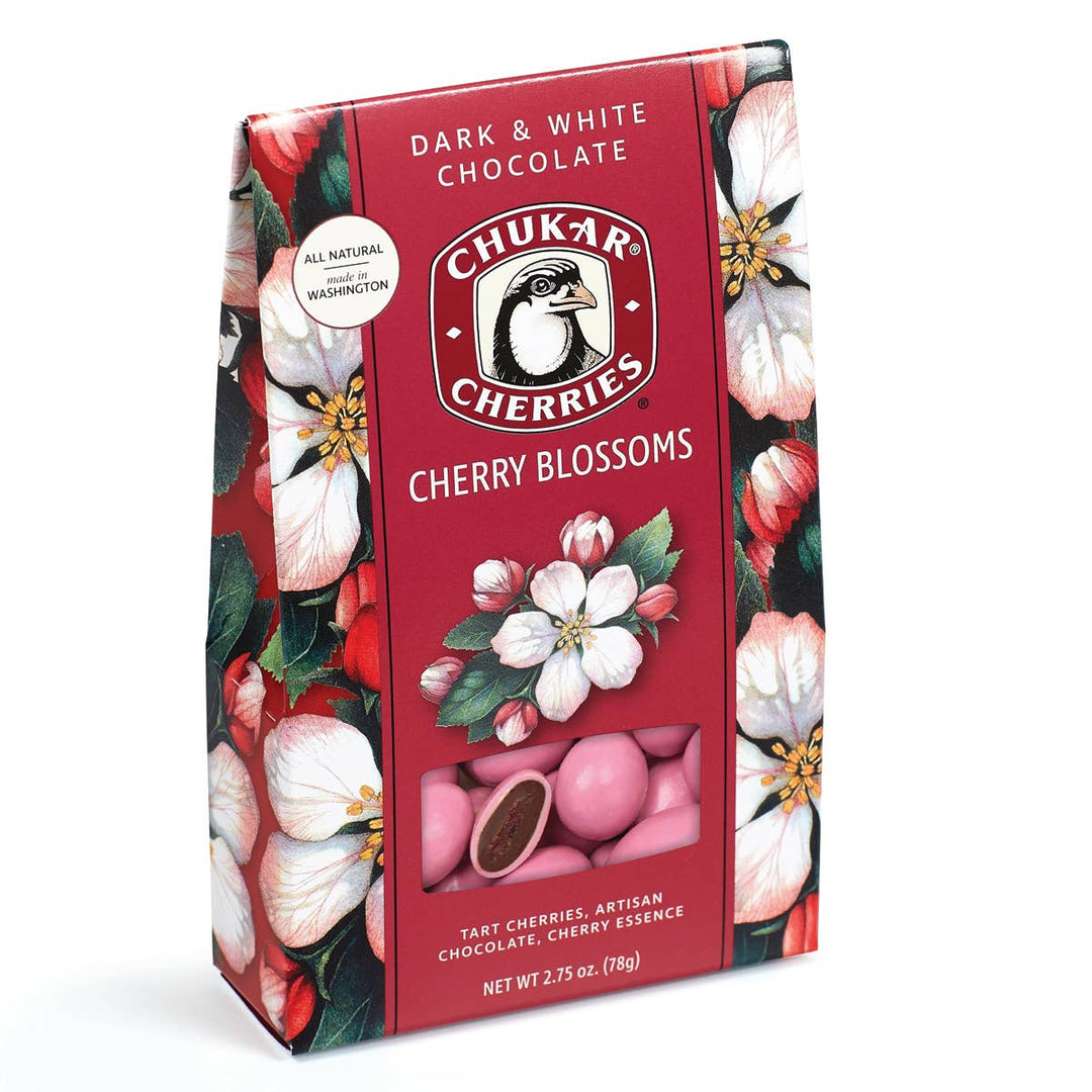 Chukar Cherry Company Treats 2.75 oz Cherry Blossoms - Dark and White Chocolate Box