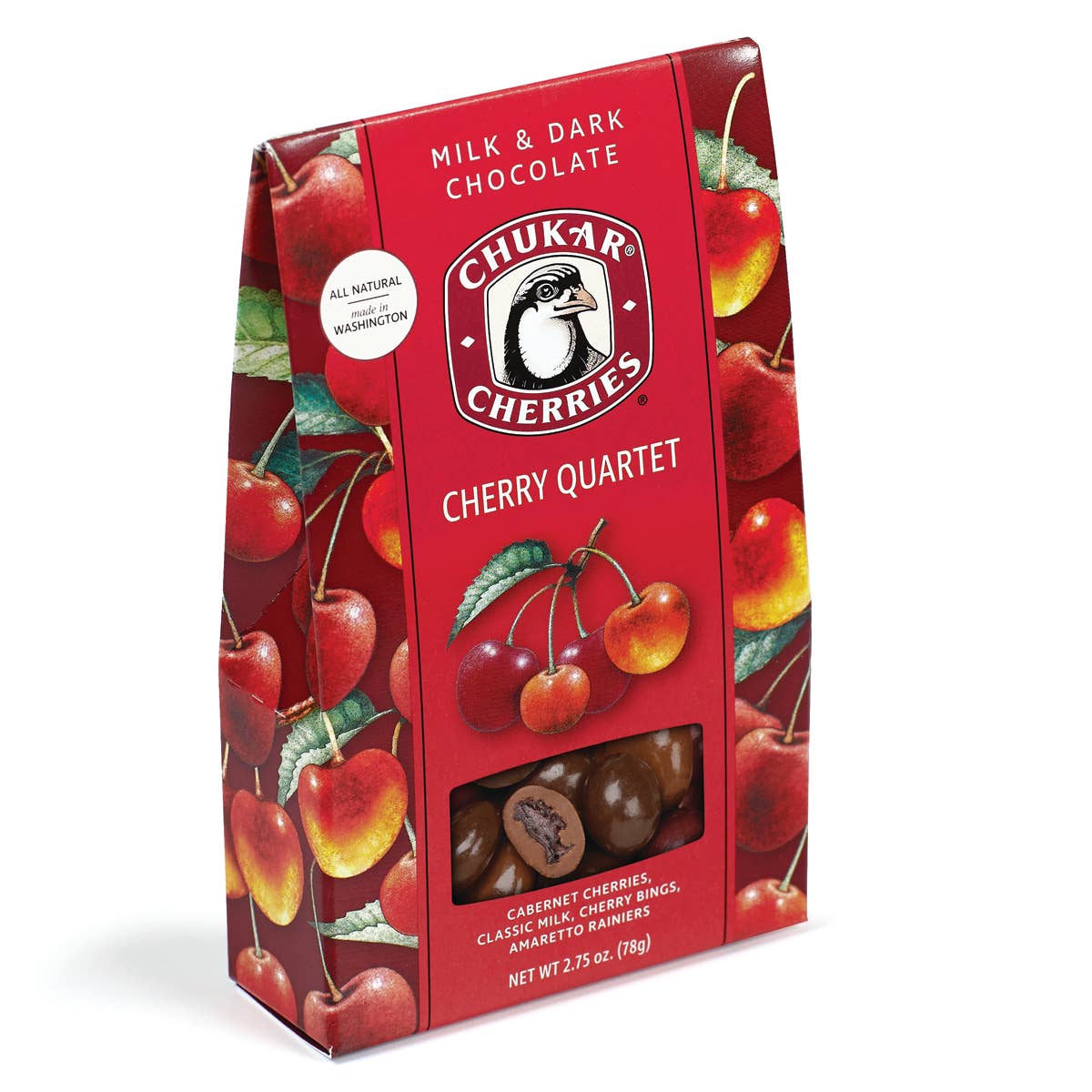 Chukar Cherry Company Treats 2.75 oz Cherry Quartet - Milk and Dark Chocolate