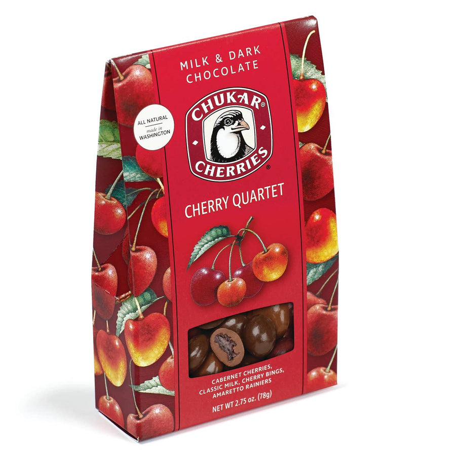 Chukar Cherry Company Treats 2.75 oz Cherry Quartet - Milk and Dark Chocolate