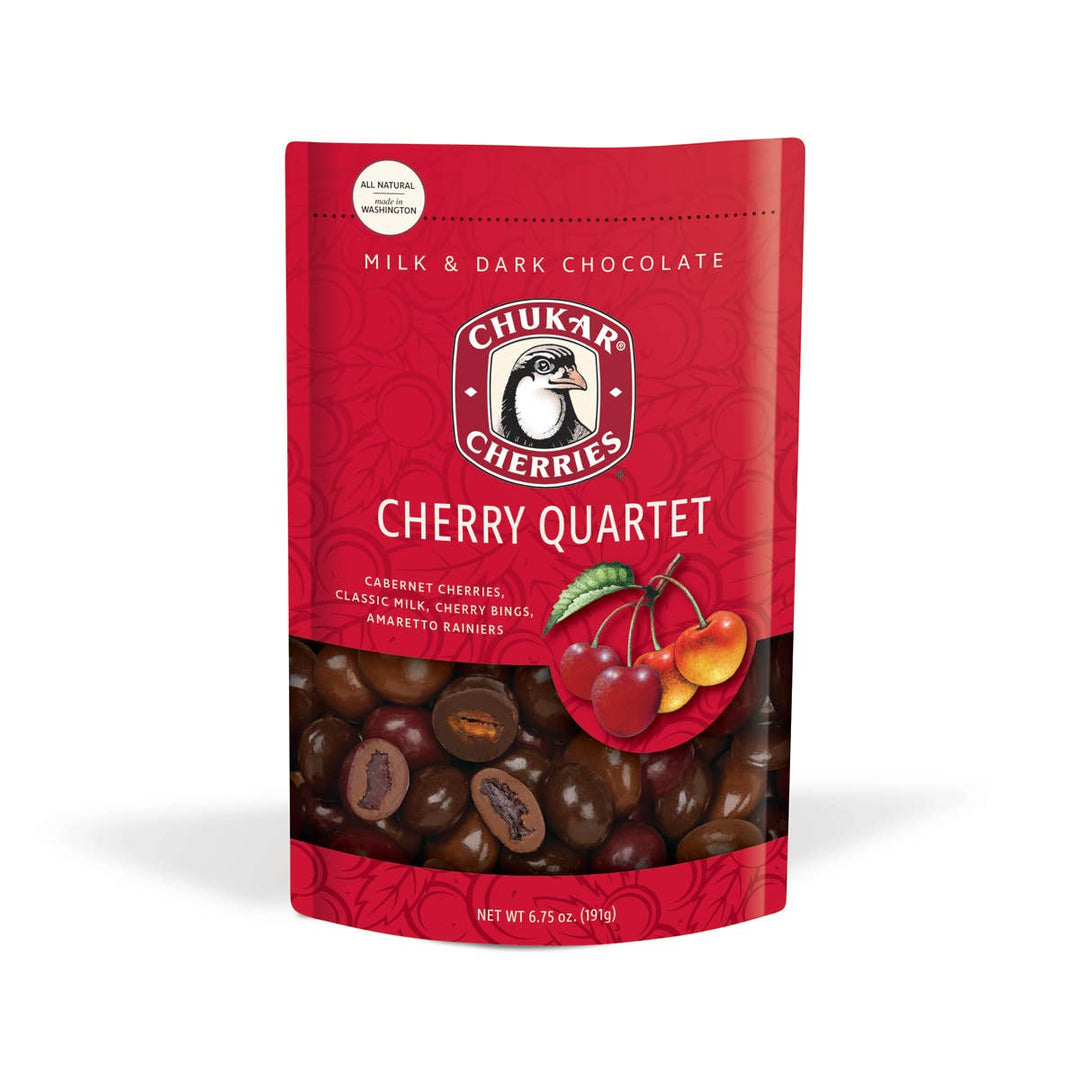 Chukar Cherry Company Treats 6.75 oz Cherry Quartet - Milk and Dark Chocolate