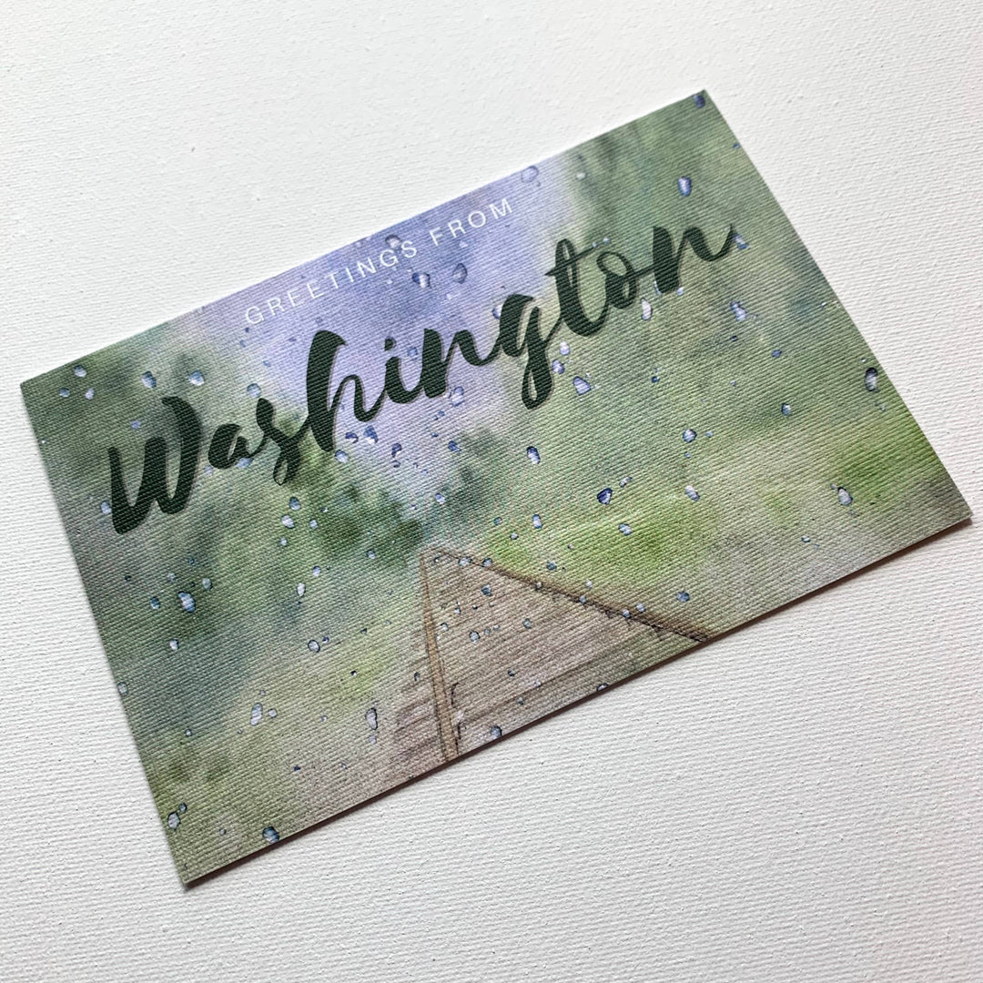 CMarie Northwest Postcard Rainy Rails Postcard - Washington