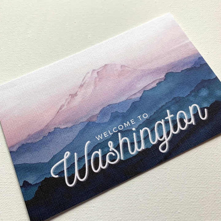 CMarie Northwest Postcard Welcome to Washington - Cascade Mountains Postcard