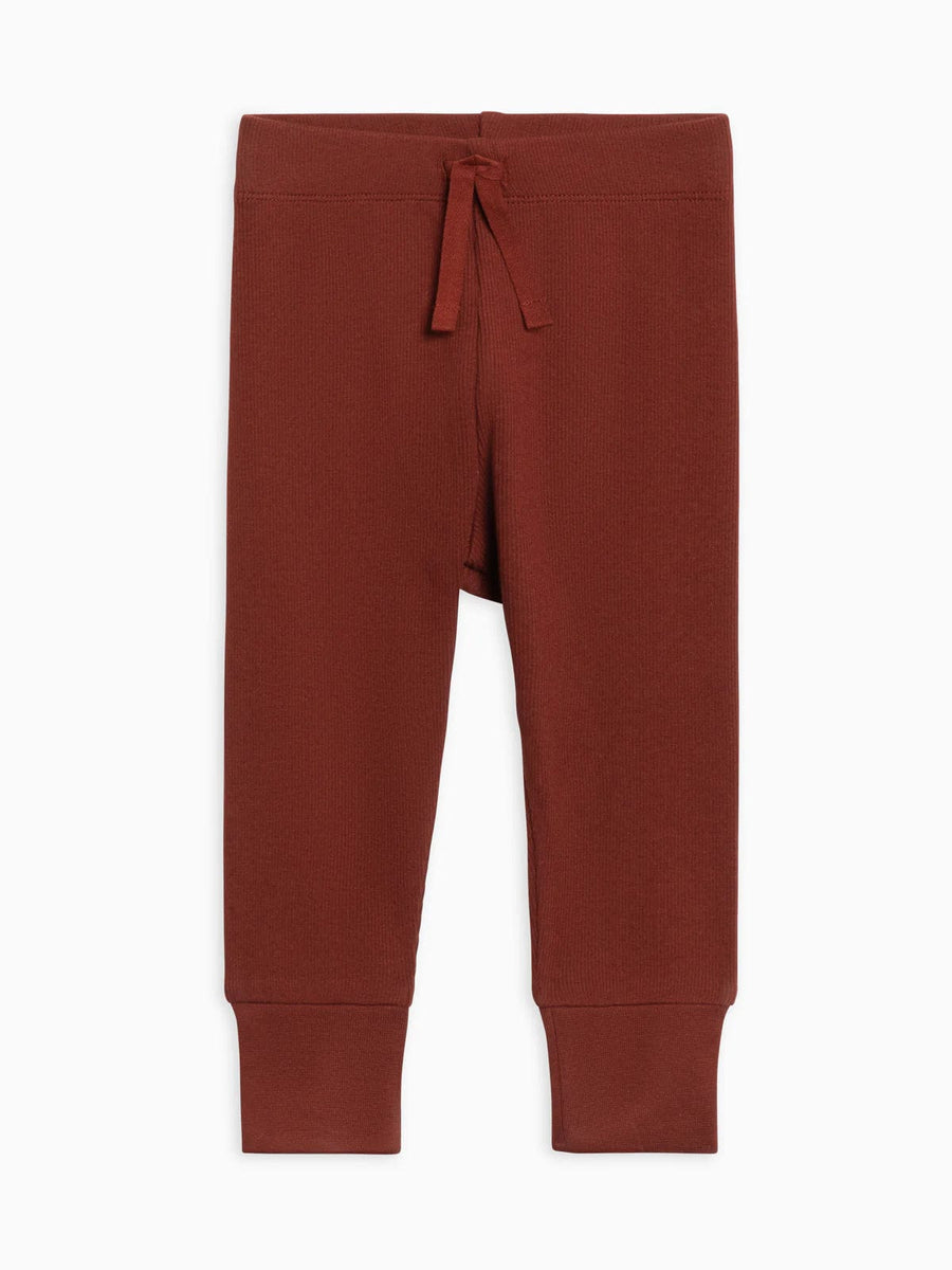 Colored Organics Baby & Toddler Bottoms Charlie Ribbed Joggers - Garnet