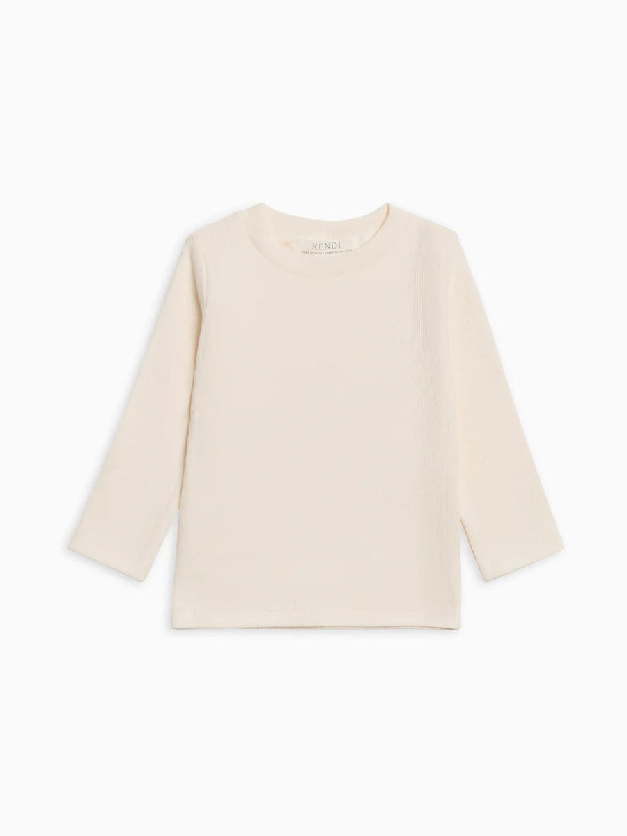 Colored Organics Baby & Toddler Tops Rory Ribbed Long Sleeve Top - Ivory