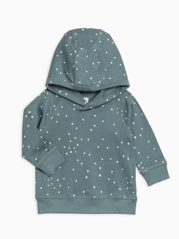 Colored Organics Sweater Madison Hooded Pullover-Square Dot/Teal