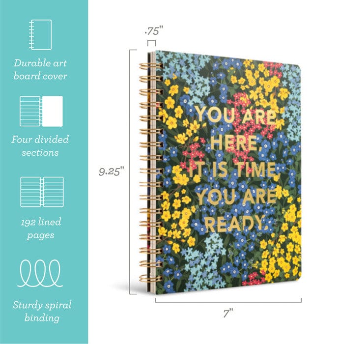 Compendium Paper You Are Here, It Is Time, You Are Ready. Spiral Notebook