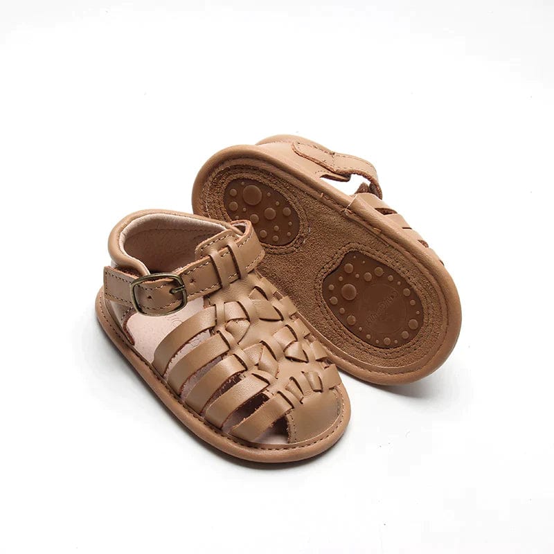 Consciously Baby Shoes Leather Indie Sandal | Color 'Tan' | Soft Sole