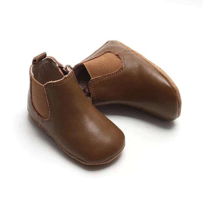 Consciously Baby Shoes Waxed Leather Chelsea Boot | Color 'Espresso' | Soft Sole
