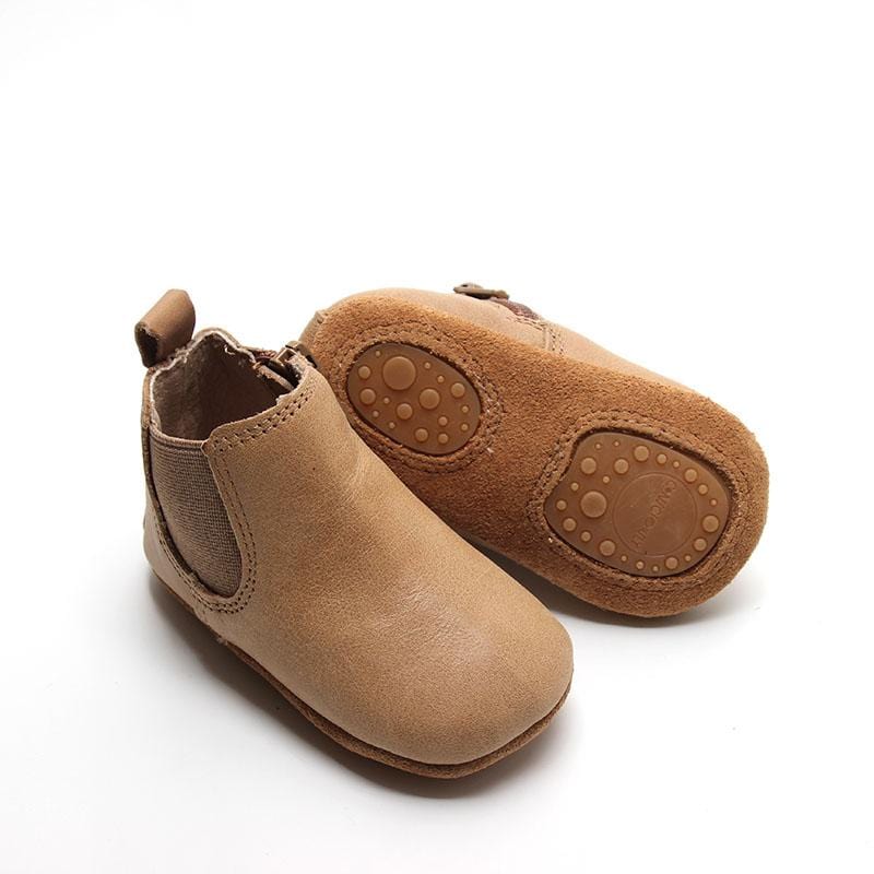 Consciously Baby Shoes Waxed Leather Chelsea Boot | Color 'Sedona Brown' | Soft Sole