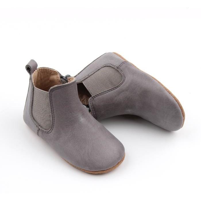 Consciously Baby Shoes Waxed Leather Chelsea Boot | Color 'Tahoe Blue' | Soft Sole