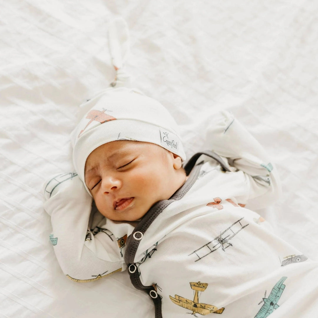 Copper Pearl Baby Ace Newborn Knotted Gown