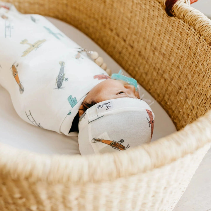 Copper Pearl Baby Ace Top Knot Hat