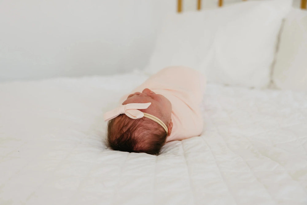 Copper Pearl Baby Blush Ribbon Nylon Bow
