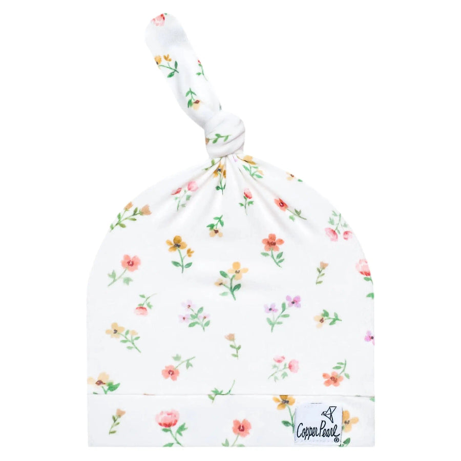 Copper Pearl Baby Eloise Top Knot Hat 0-4mo