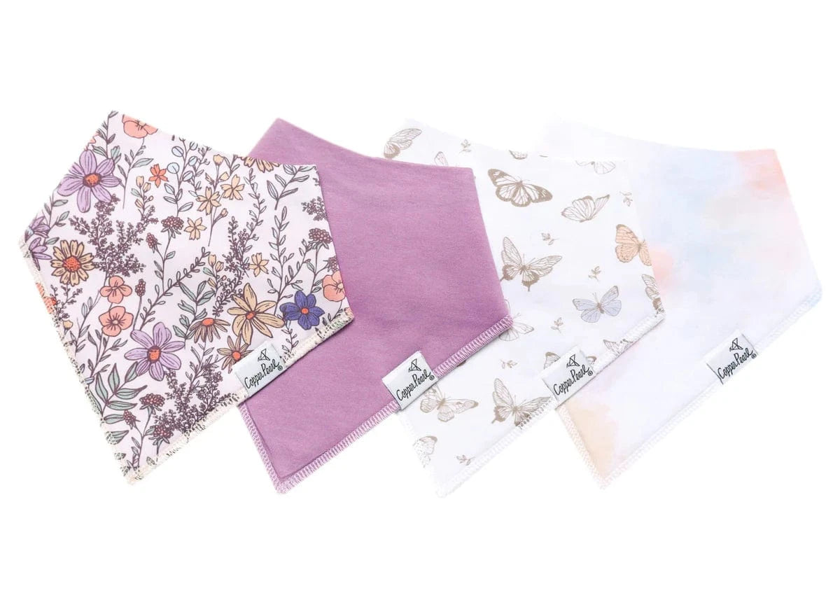 Copper Pearl Baby Flora Bandana Bib Set (4-Pack)