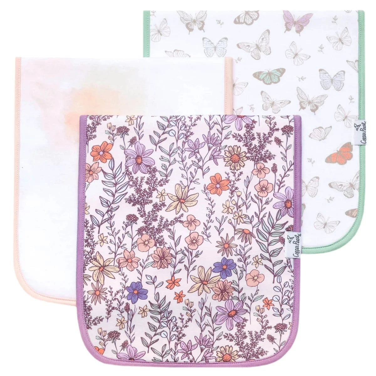 Copper Pearl Baby Flora Burp Cloth Set (3- Pack)