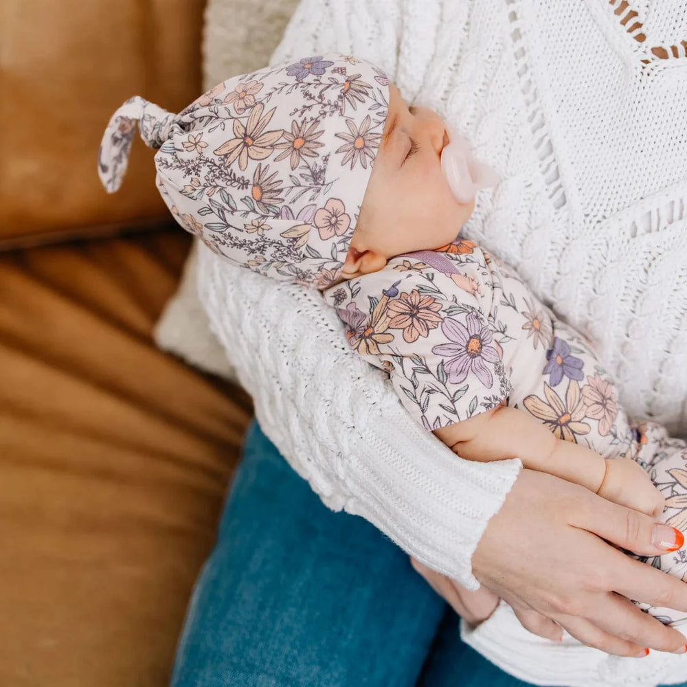 Copper Pearl Baby Flora Top Knot Hat