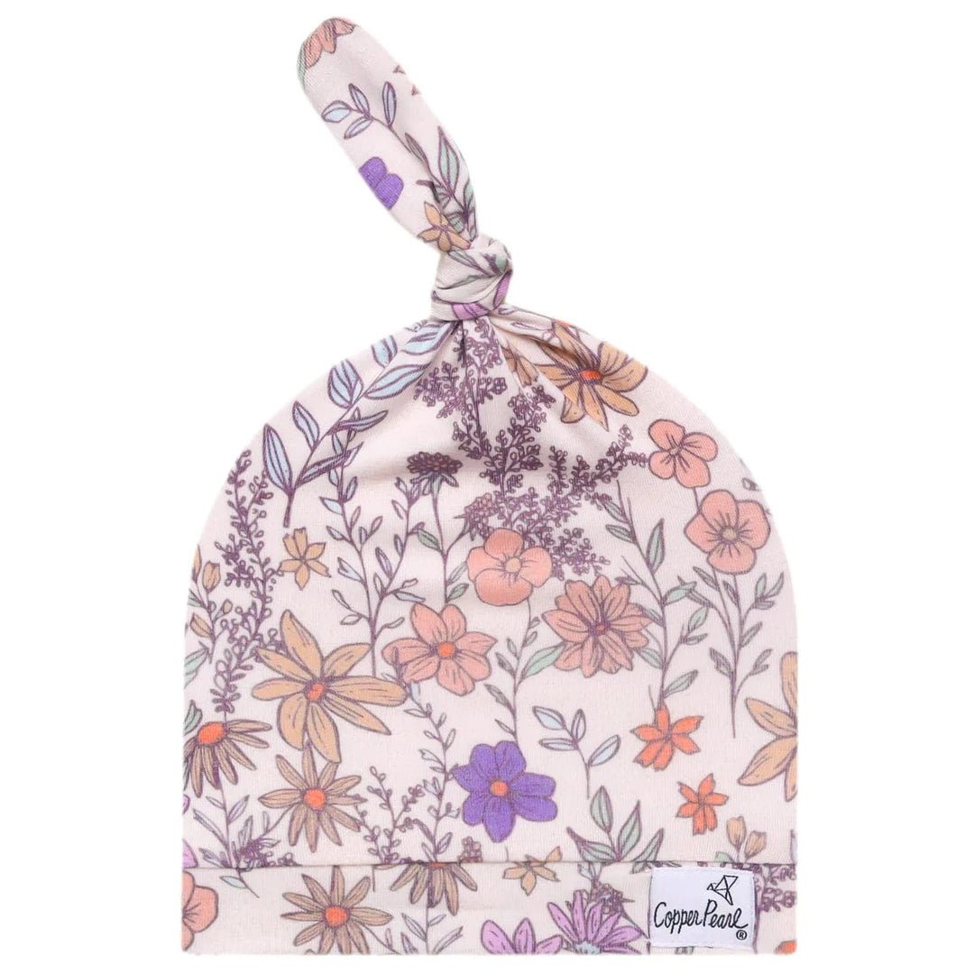 Copper Pearl Baby Flora Top Knot Hat