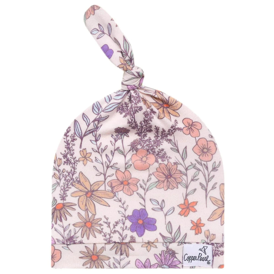 Copper Pearl Baby Flora Top Knot Hat