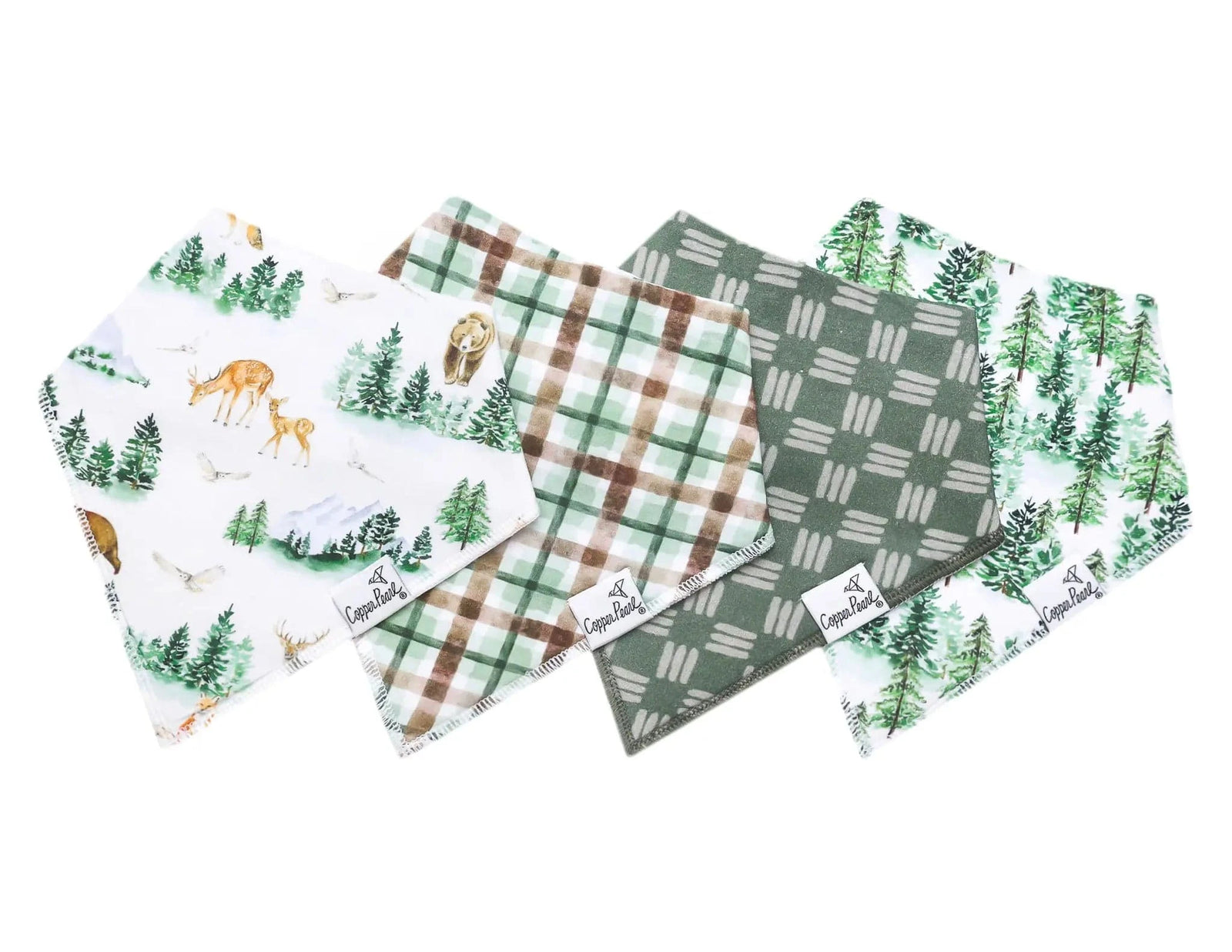 Copper Pearl Baby Grayson Bandana Bib Set (4-Pack)
