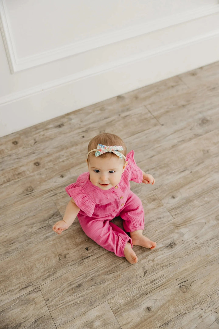 Copper Pearl Baby Lark Ribbon Nylon Bow