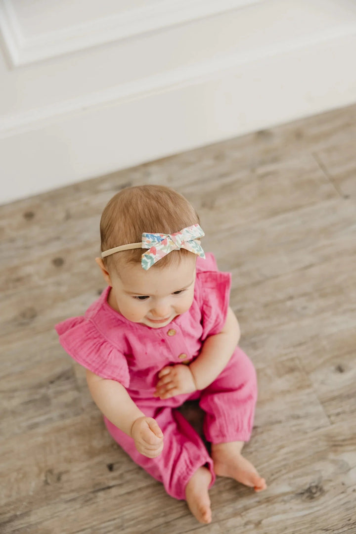 Copper Pearl Baby Lark Ribbon Nylon Bow
