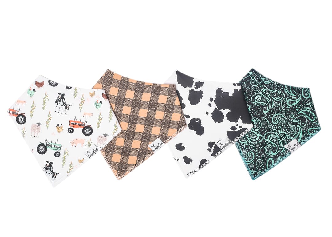 Copper Pearl Bib Jo Baby Bandana Bib Set (4-Pack)