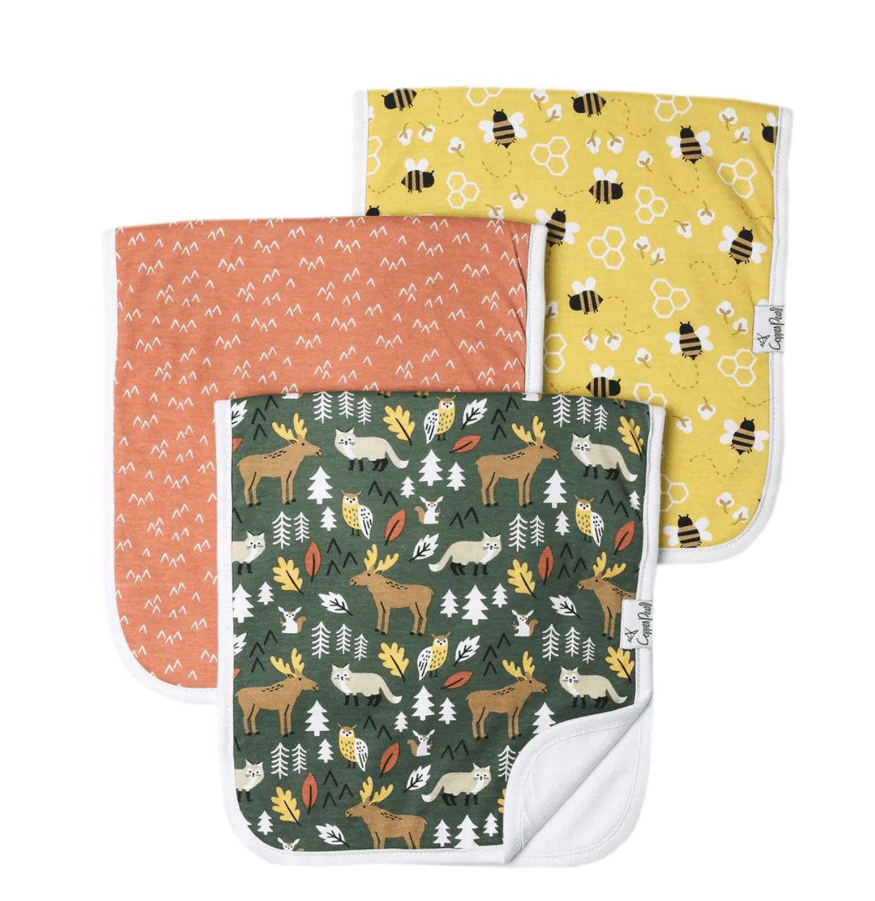 Copper Pearl Burp Cloth Atwood Burp Cloth Set