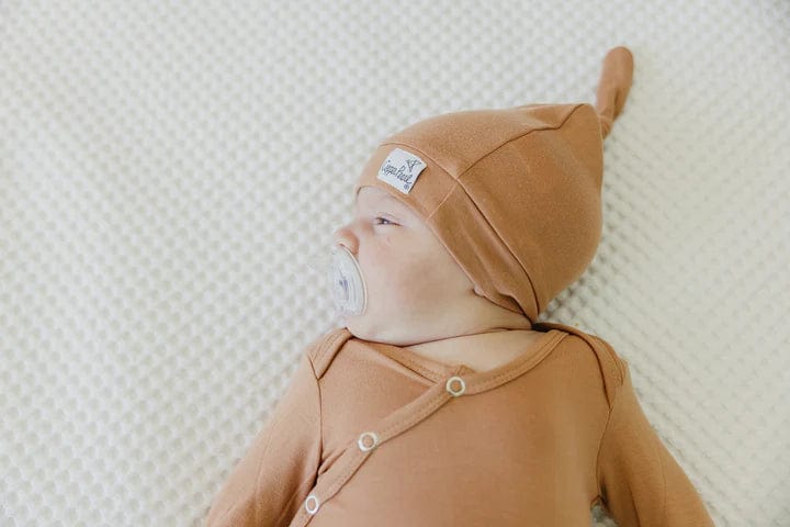 Copper Pearl Hat Pecan Top Knot Hat