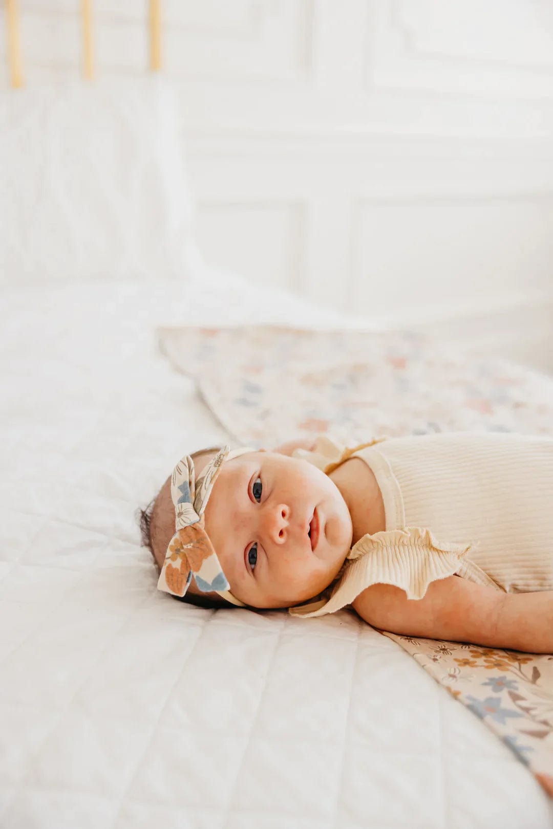 Copper Pearl Headband Eden Ribbon Nylon Bow